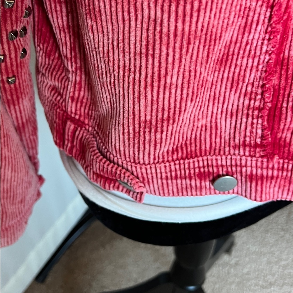 POL Women's vintage corduroy jacket with raw edge detail and stud embellishments - Picture 7 of 12